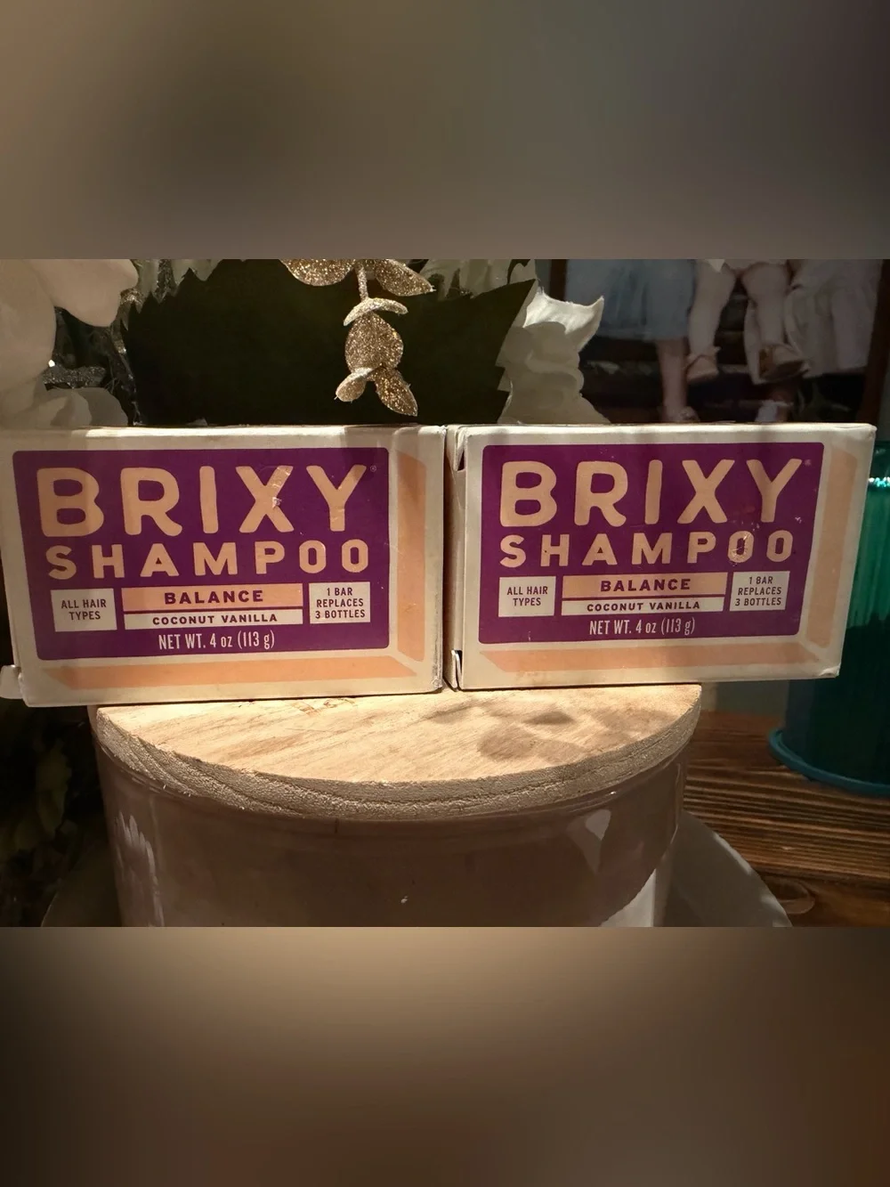BRIXY Shampoo Bar - Coconut Vanilla (2 Bars) - Purple & Cream Packaging NEW
